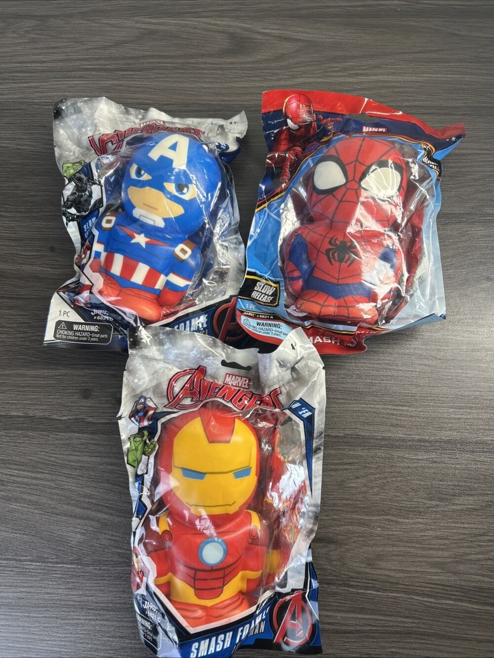 Marvel Avengers Smash Foamies Spider-Man Iron Man Captain America Lot of 3 2022